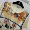 Hermès Silk Twill Short Sleeve T-Shirt Knit Top