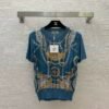 Hermès Silk Twill Short Sleeve T-Shirt Knit Top