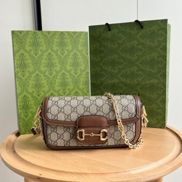 GUCCI horsebit Baguette Bag Crossbody Bag 23.5x13x7cm