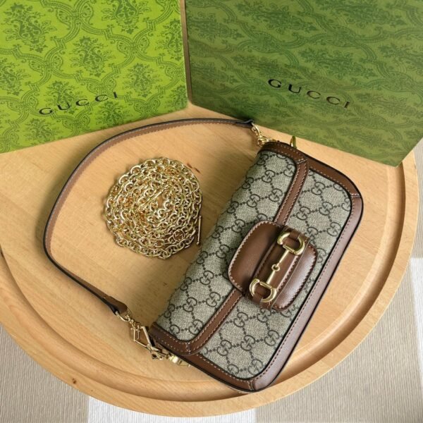 GUCCI horsebit Baguette Bag Crossbody Bag 23.5x13x7cm