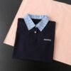 miumiu plaid patchwork polo shirt T-shirt