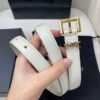 YSL white belt premium version with gold buckle