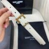 YSL white belt premium version with gold buckle