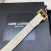 YSL white belt premium version with gold buckle