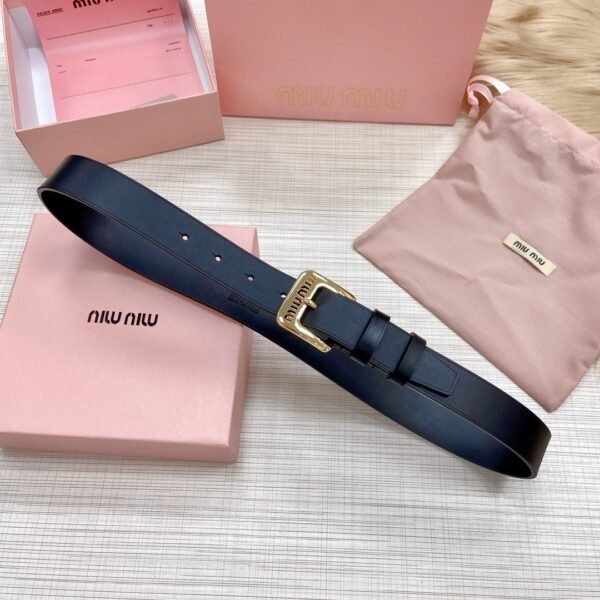 miumiu belt high-end version counter new style width 3.0cm