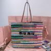 miumiu rainbow woven bag pure handmade advanced version 40x34x16cm