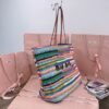 miumiu rainbow woven bag pure handmade advanced version 40x34x16cm