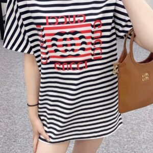 GUCCI 2025 Summer New Striped Letter T-shirt Premium Edition