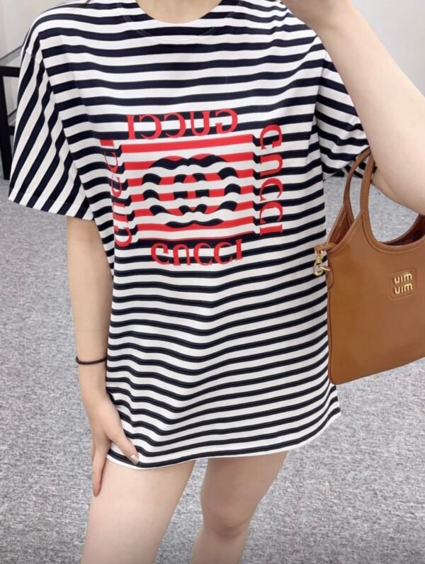 GUCCI 2025 Summer New Striped Letter T-shirt Premium Edition