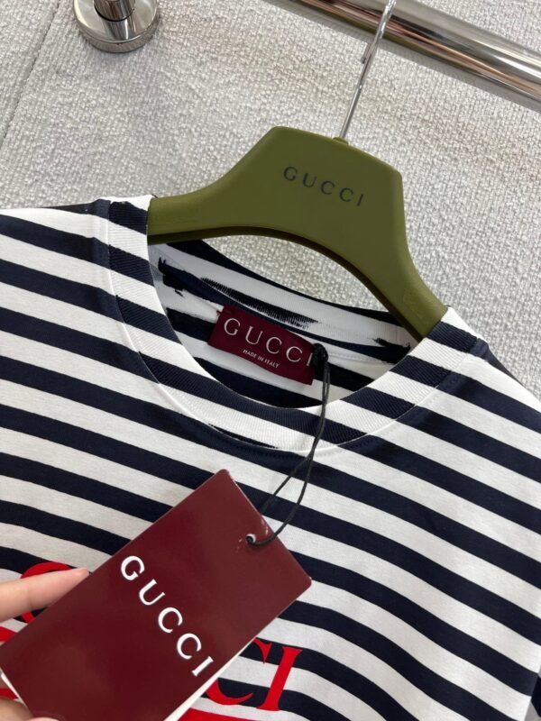 GUCCI 2025 Summer New Striped Letter T-shirt Premium Edition