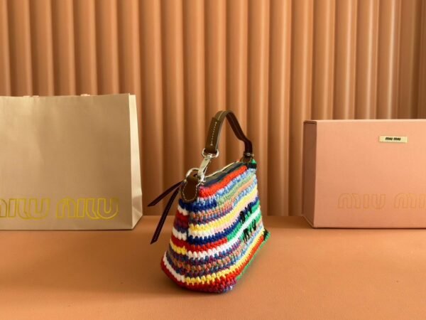 miumiu Rainbow Braided Bag Premium Edition Size: Bottom Length: 19cm Opening Width: 25.5cm Height 14cm Bottom Width: 10cm