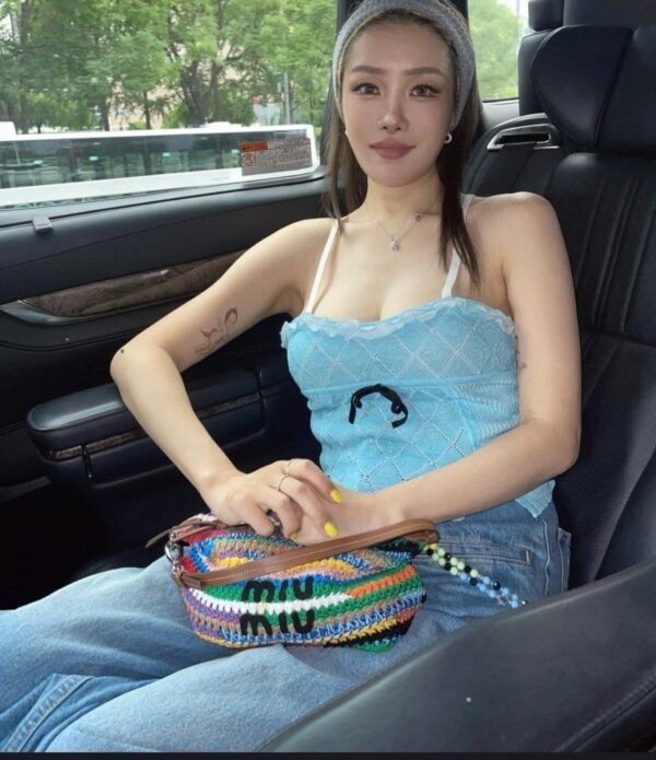 miumiu Rainbow Braided Bag Premium Edition Size: Bottom Length: 19cm Opening Width: 25.5cm Height 14cm Bottom Width: 10cm