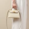 Hermes Kelly bag cream gold mouth advanced version 1:1 official website 19x12x6cm