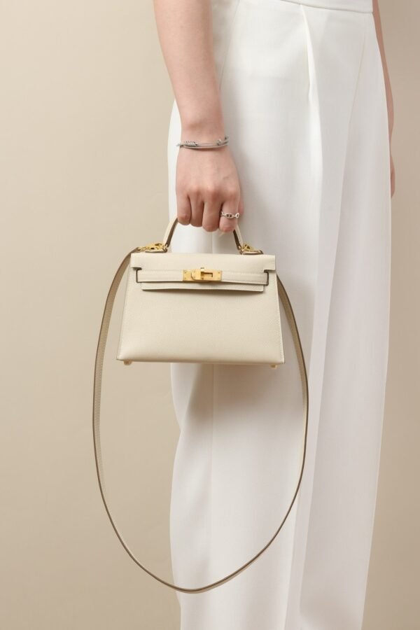 Hermes Kelly bag cream gold mouth advanced version 1:1 official website 19x12x6cm