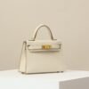 Hermes Kelly bag cream gold mouth advanced version 1:1 official website 19x12x6cm