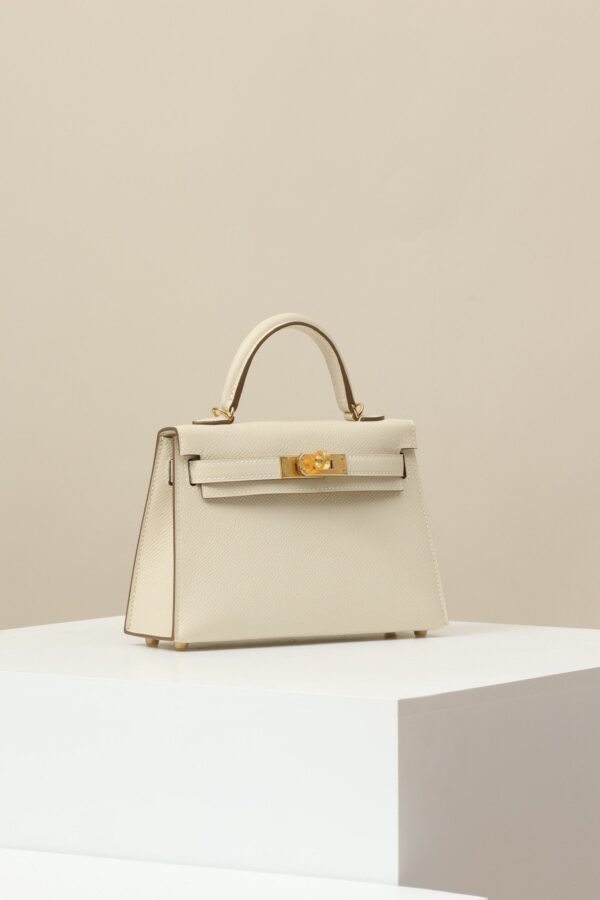 Hermes Kelly bag cream gold mouth advanced version 1:1 official website 19x12x6cm