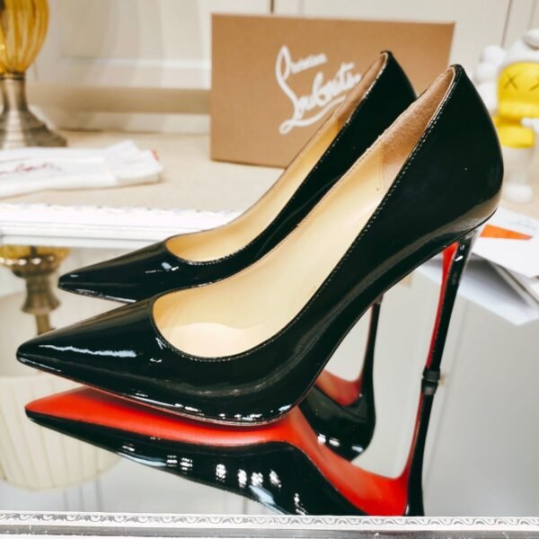 Christian Louboutin Spring and Summer High Heels Patent Leather + Cowhide Material Premium Version Heel Height 8cm-10cm
