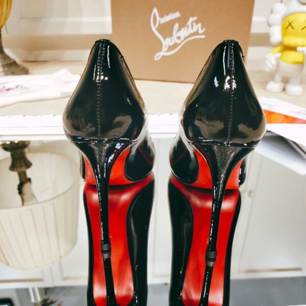 Christian Louboutin Spring and Summer High Heels Patent Leather + Cowhide Material Premium Version Heel Height 8cm-10cm