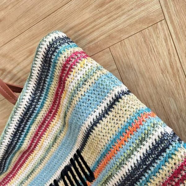 MIUMIU new straw bag striped stitching