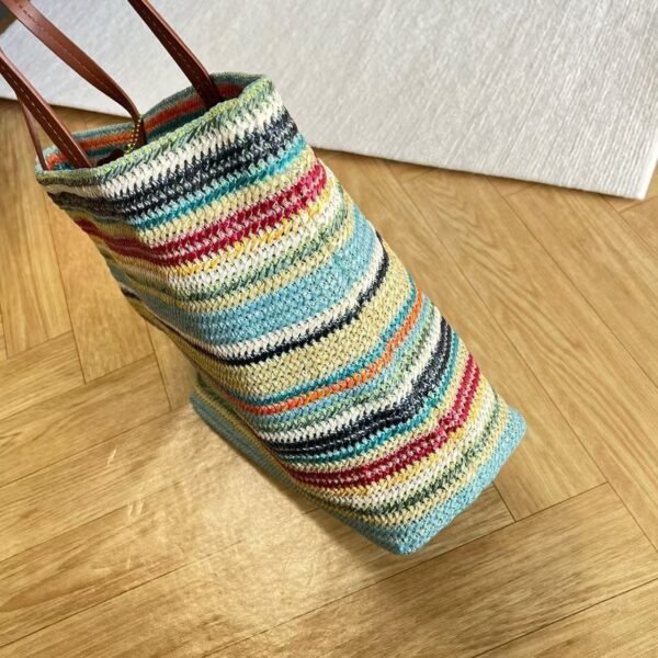 MIUMIU new straw bag striped stitching