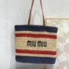 MIUMIU new straw bag striped stitching