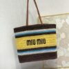 MIUMIU new straw bag striped stitching