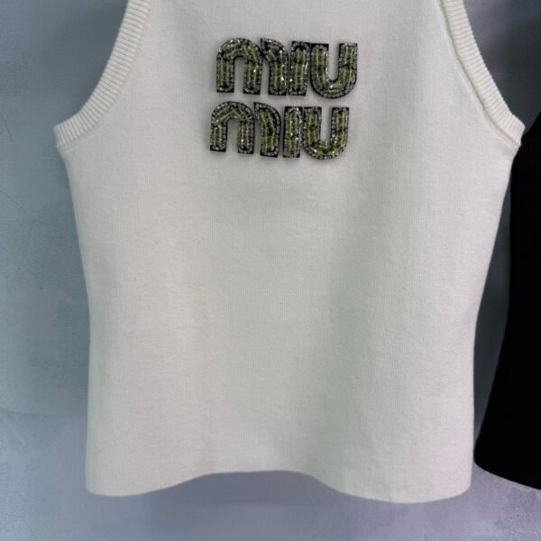 miumiu new style heavy diamond knitted vest