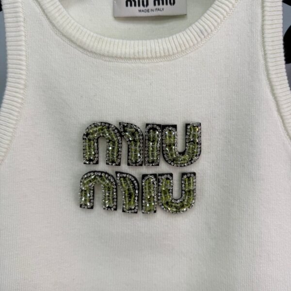 miumiu new style heavy diamond knitted vest