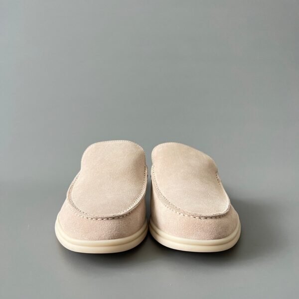 Loro Piana men’s round toe low-top half-slippers high-quality