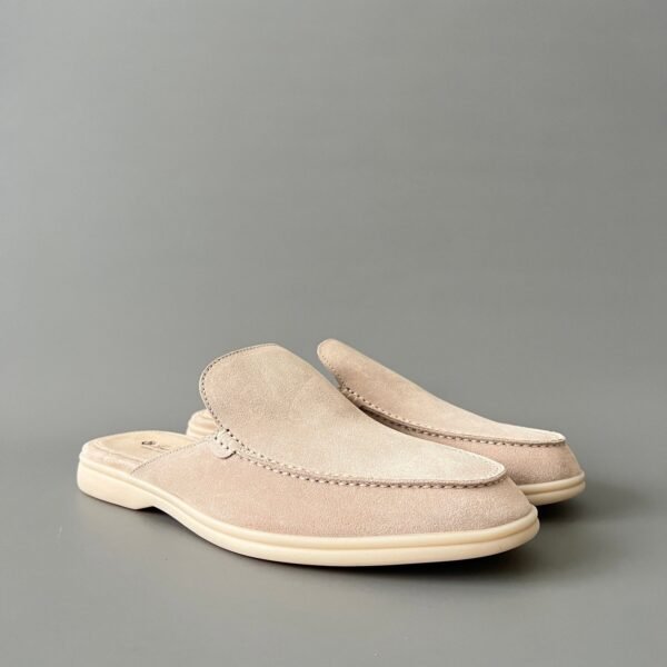 Loro Piana men’s round toe low-top half-slippers high-quality