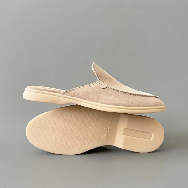 Loro Piana men’s round toe low-top half-slippers high-quality
