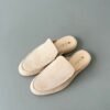 Loro Piana men’s round toe low-top half-slippers high-quality