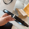 CELINE ELEGANT CHARM TAURILLON leather belt premium version