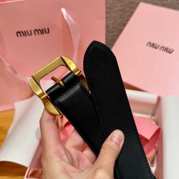 miumiu belt premium version genuine leather material width 3.5mm