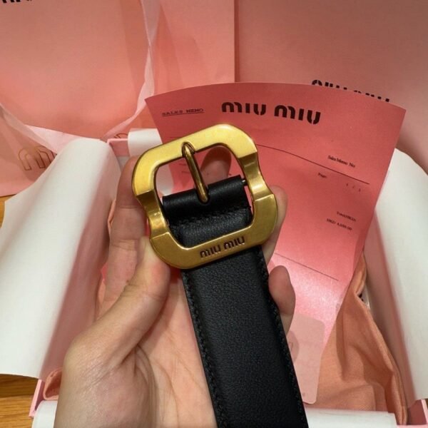 miumiu belt premium version genuine leather material width 3.5mm