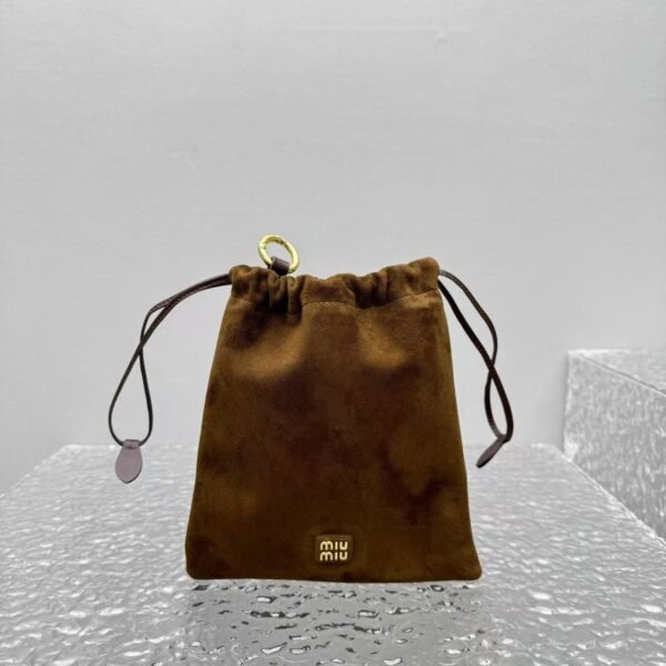 miumiu autumn and winter frosted series mini drawstring bag can be used as a bag pendant Premium quality Size: 18x20cm