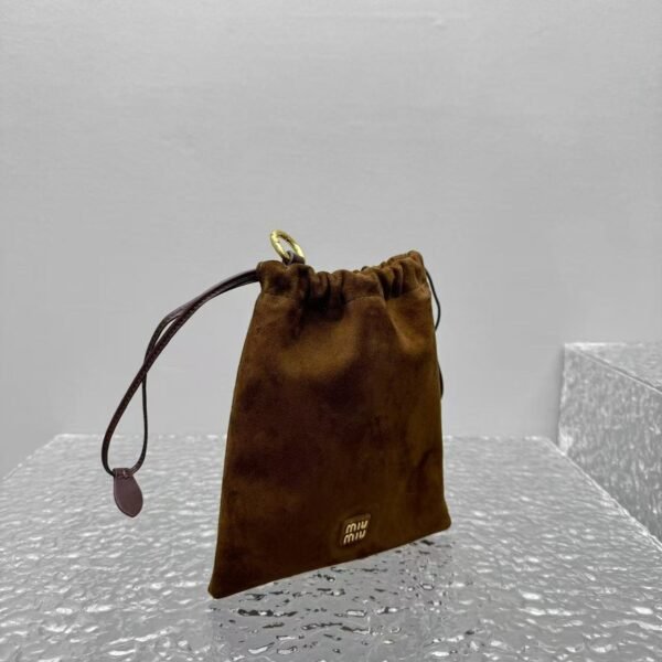 miumiu autumn and winter frosted series mini drawstring bag can be used as a bag pendant Premium quality Size: 18x20cm