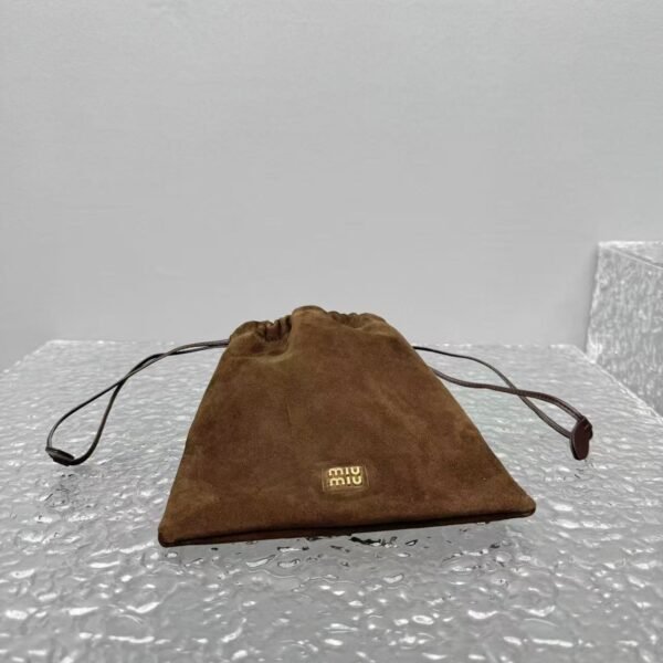 miumiu autumn and winter frosted series mini drawstring bag can be used as a bag pendant Premium quality Size: 18x20cm