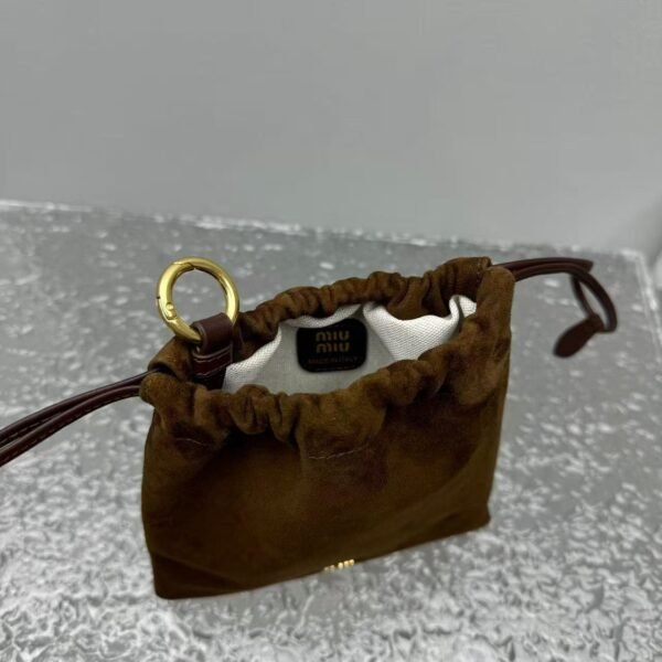 miumiu autumn and winter frosted series mini drawstring bag can be used as a bag pendant Premium quality Size: 18x20cm
