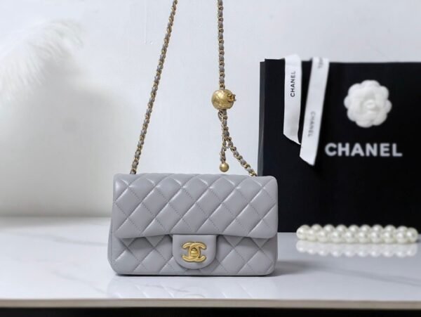 Chanel new small golden ball mini light gray bag top quality1：1 size 13x20x7cm