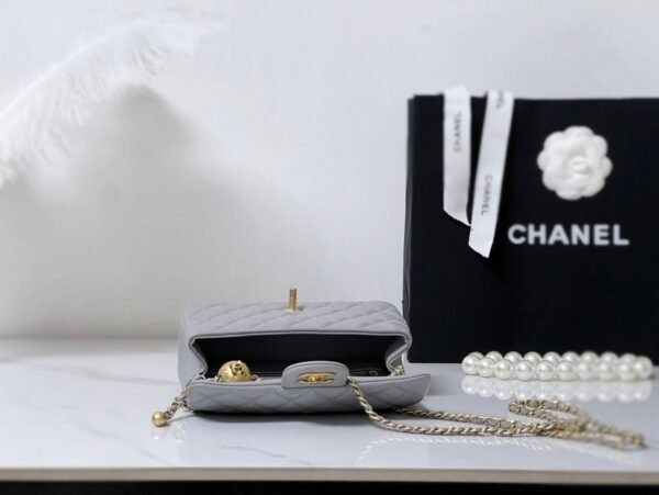 Chanel new small golden ball mini light gray bag top quality1：1 size 13x20x7cm