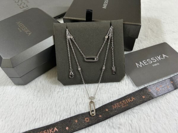 MESSIKA Double-layer single diamond sliding polished necklace