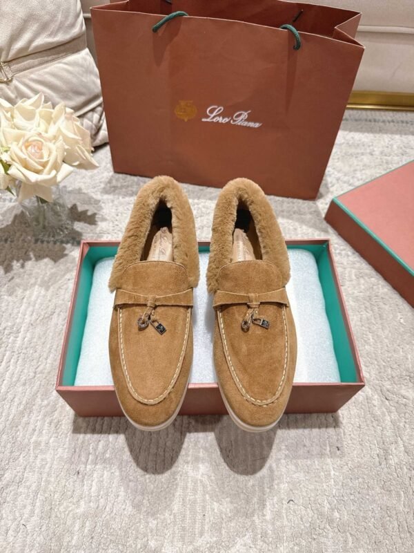Loro Piana’s new winter velvet loafers are made of real rabbit fur and sheepskin.