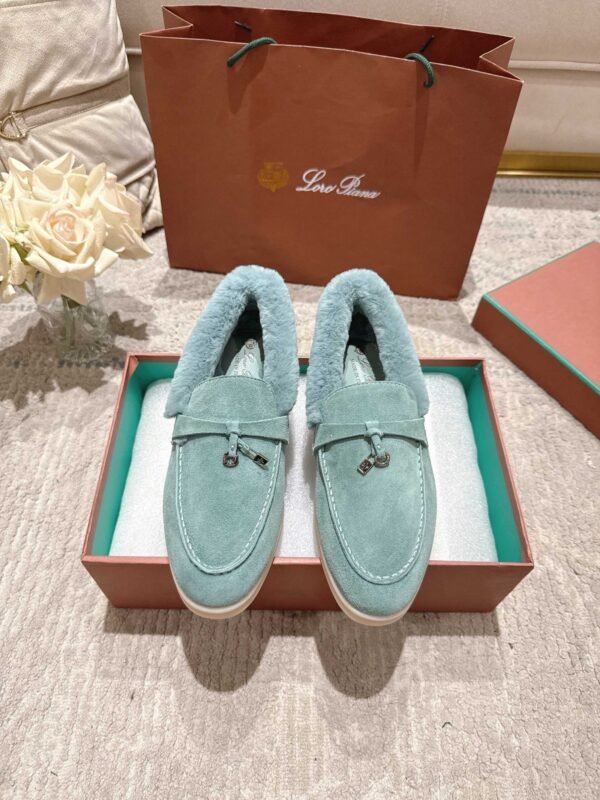 Loro Piana’s new winter velvet loafers are made of real rabbit fur and sheepskin.