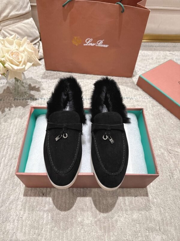 Loro Piana’s new winter velvet loafers are made of real rabbit fur and sheepskin.