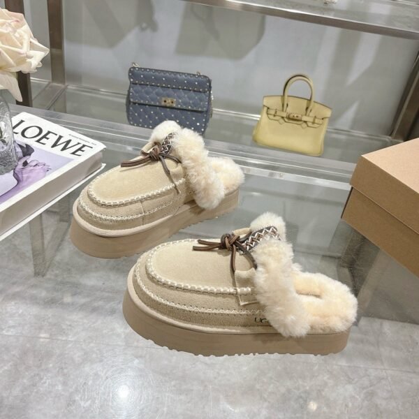 UGG autumn and winter wool slippers casual closed toe slippers advanced version
