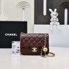 Chanel new reddish-brown small golden ball bag high-end version