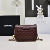 Chanel new reddish-brown small golden ball bag high-end version