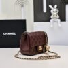 Chanel new reddish-brown small golden ball bag high-end version
