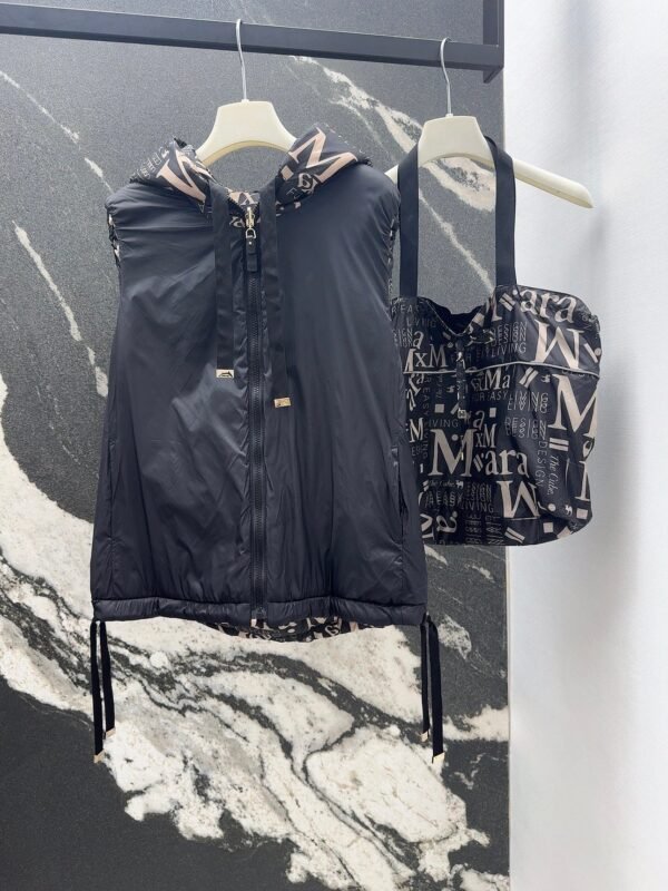 MaxMara autumn and winter new double-sided two-wear vest drawstring hooded camel hair coat